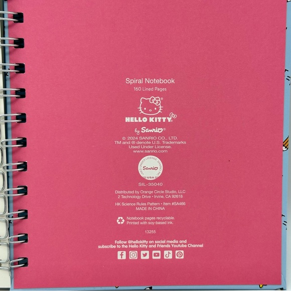 Sanrio Hello Kitty Spiral Notebook - HK Science Rules Pattern - Picture 6 of 7